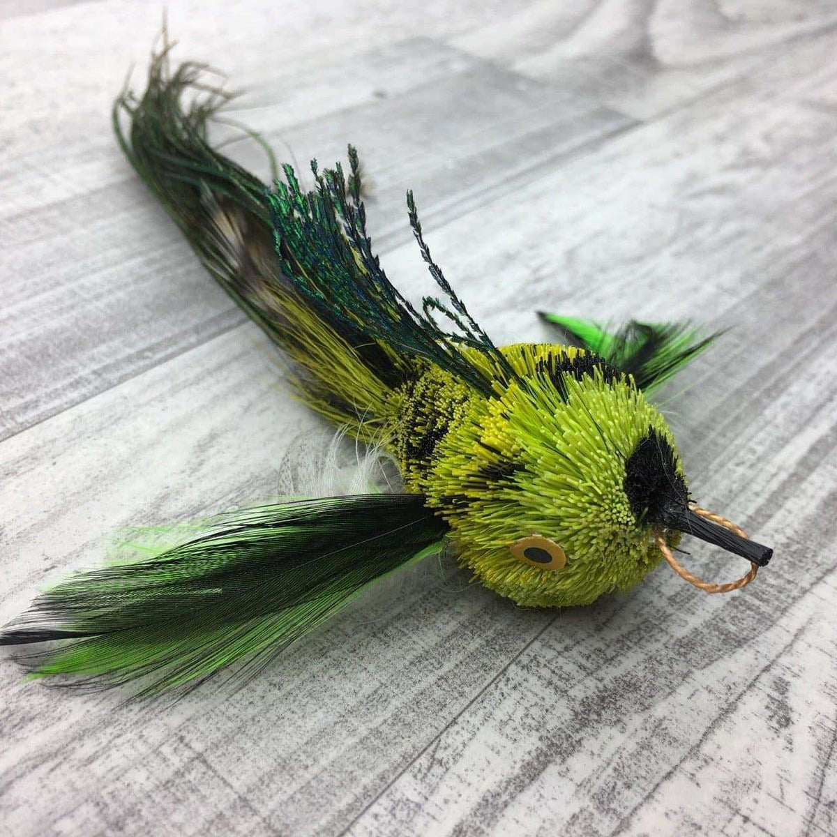 Catboutique Pretty Fly Fish with Peacock Eye Feather Teaser Wand