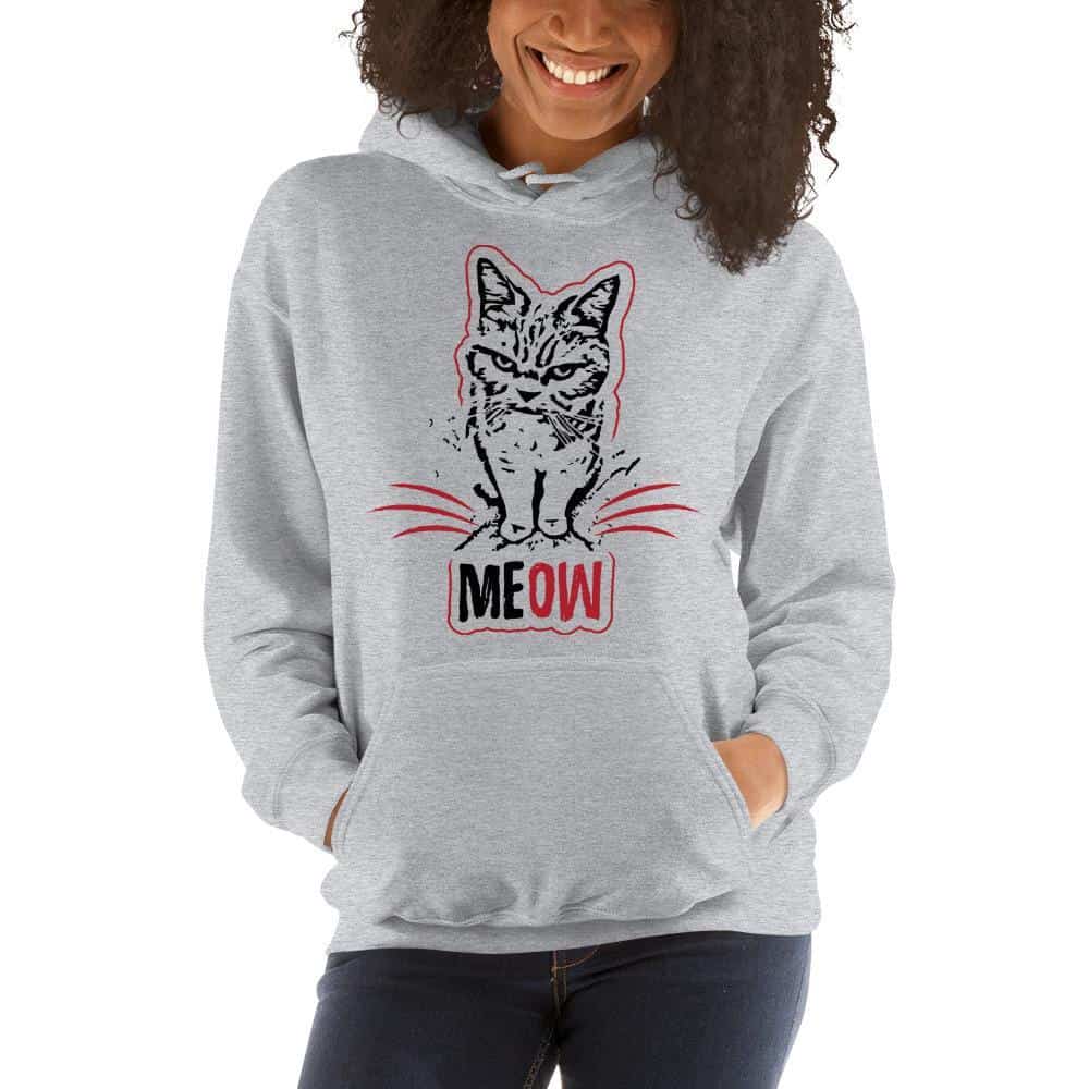 Grumpy Cat says MEOW Graphic Hoodie Sweatshirt Cat PetDesignz Unisex men women