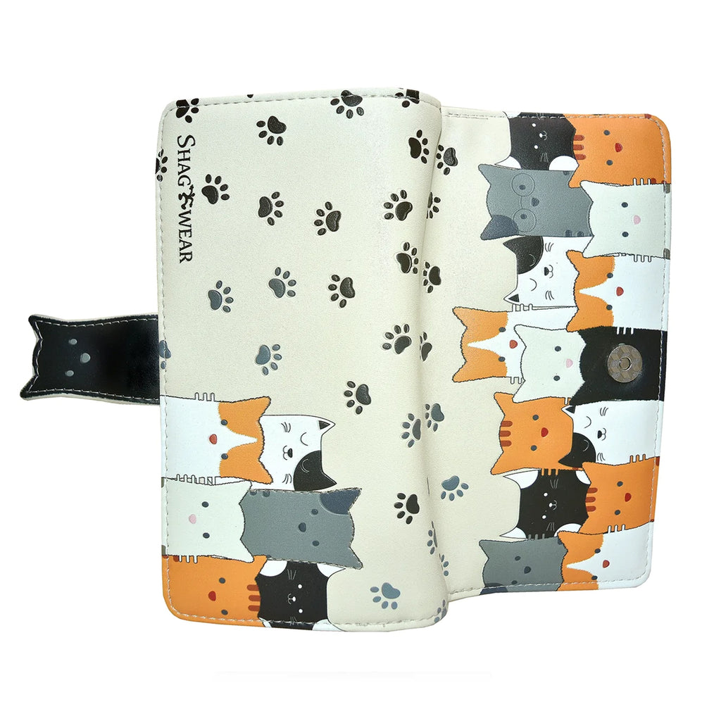 Faux Leather Cats Wallet - Cat Crowd by Shagwear