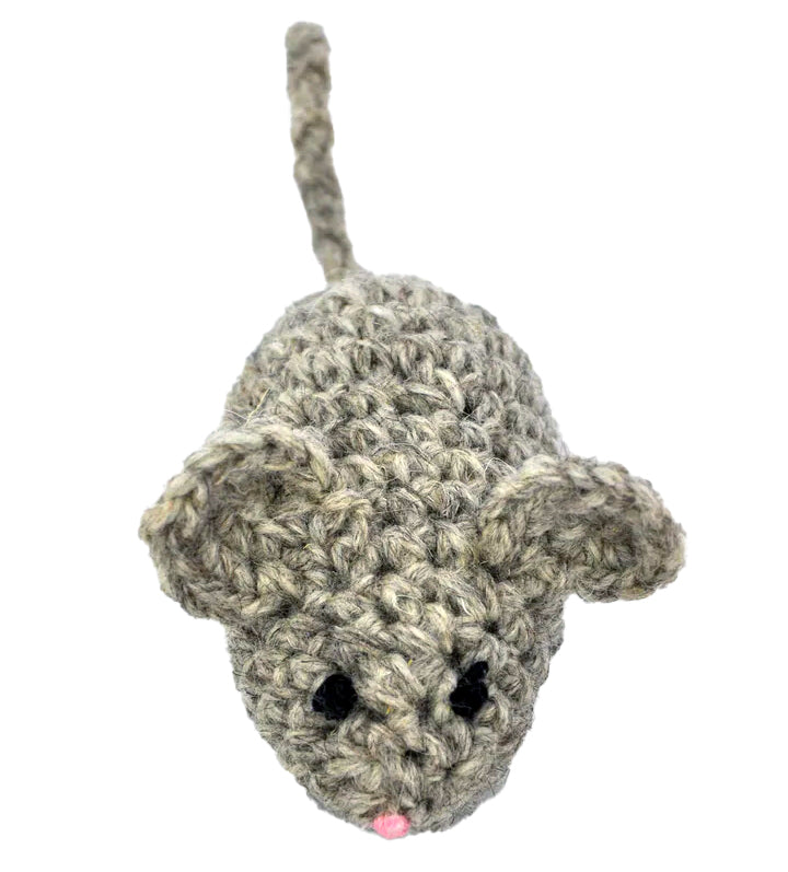 Wool Crochet Mouse With 100% Catnip Cat Toy