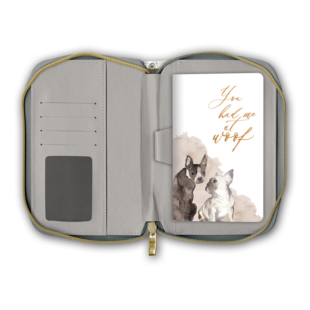 Beautiful Artistic Painted Dogs - Clutch Zipper Wallet & Journal