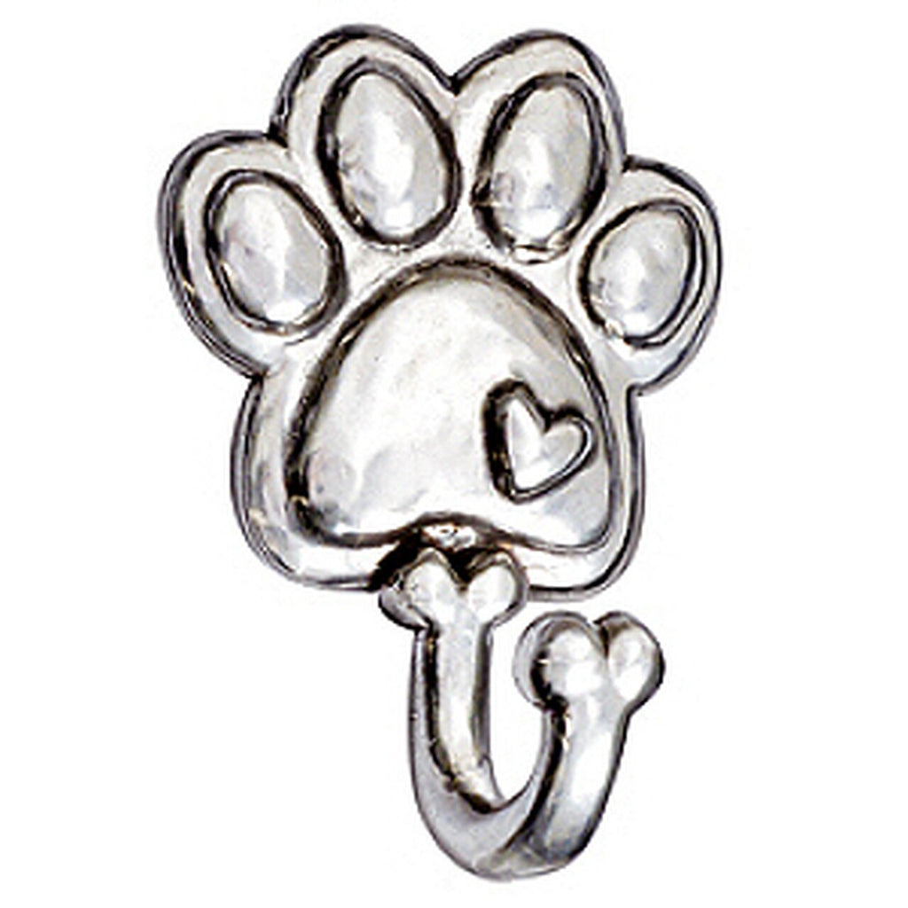 Pewter Paw Leash Hook - With Heart
