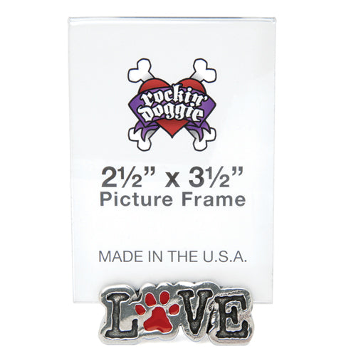 Desktop Paw Print Picture Frame - Love