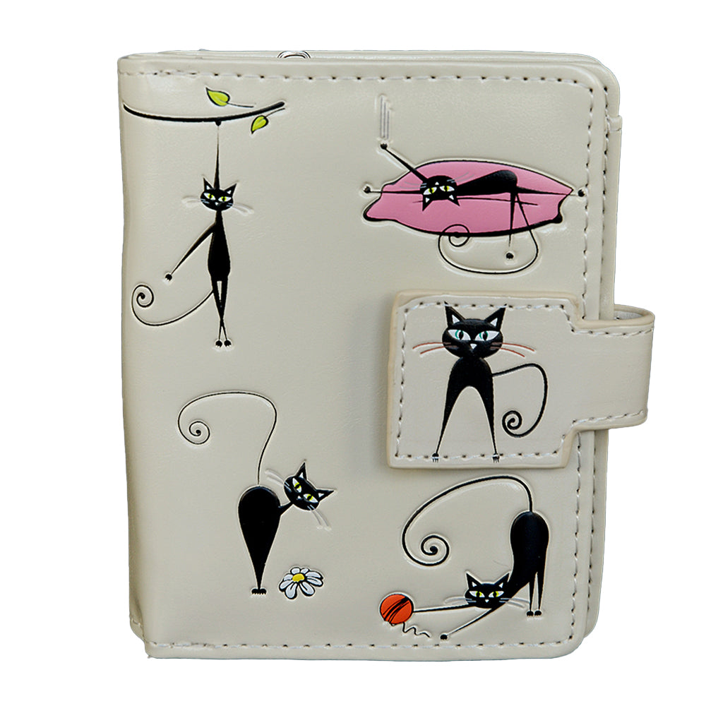 Crazy Cats Large Faux Leather Wallet by ShagWear