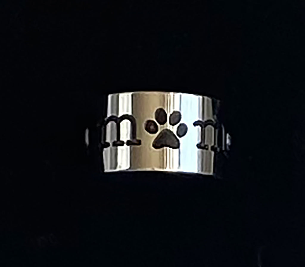 Forever Loved - Infinity Paw Print Adjustable Ring - Artisan Jewelry