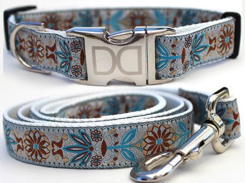 Morocco Boho Custom Engraved Dog Collar and Leash by Diva Dog PetDesignz