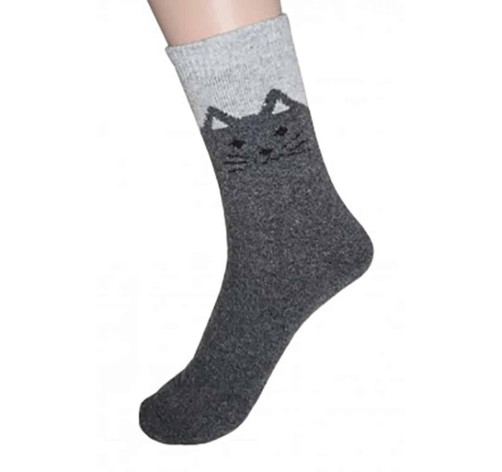 ShagWear - Casual Socks - Peek-a-Boo Cat (Thick Crew Style)