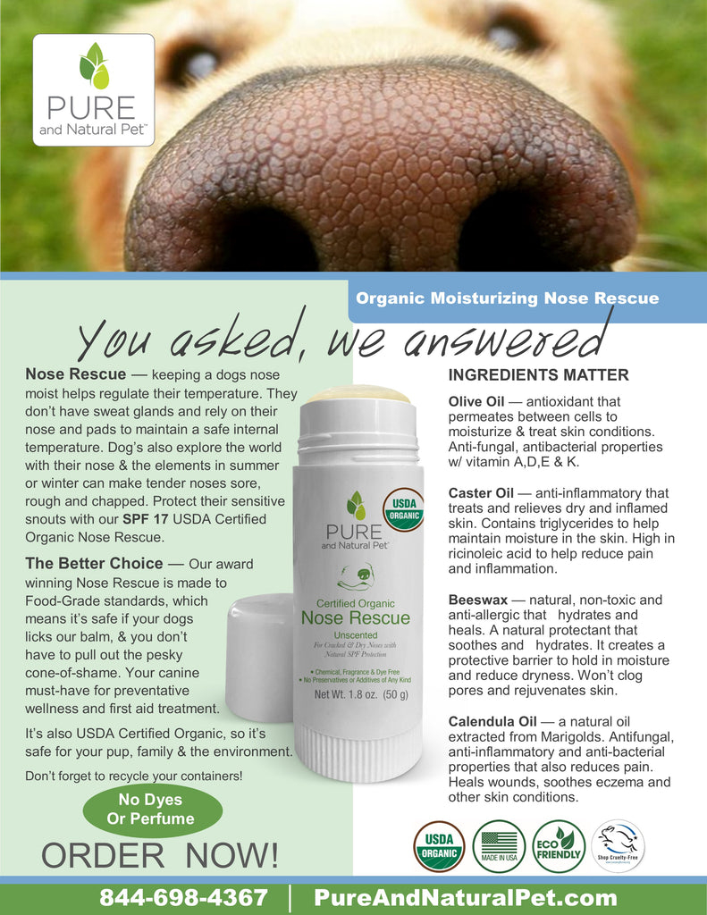 Certified Organic Nose Rescue - Helps Dry Cracked Dog Noses