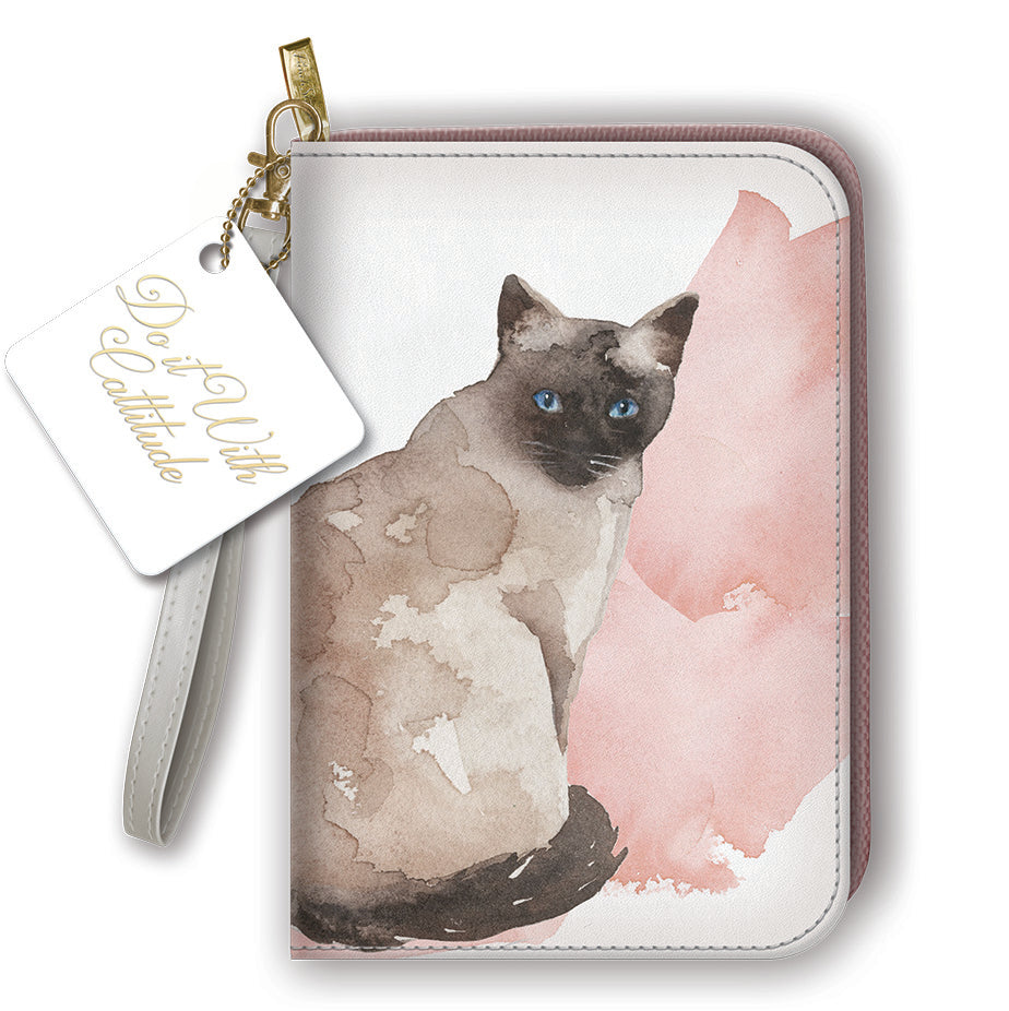 Beautiful Artistic Painted Cats - Clutch Zipper Wallet & Journal