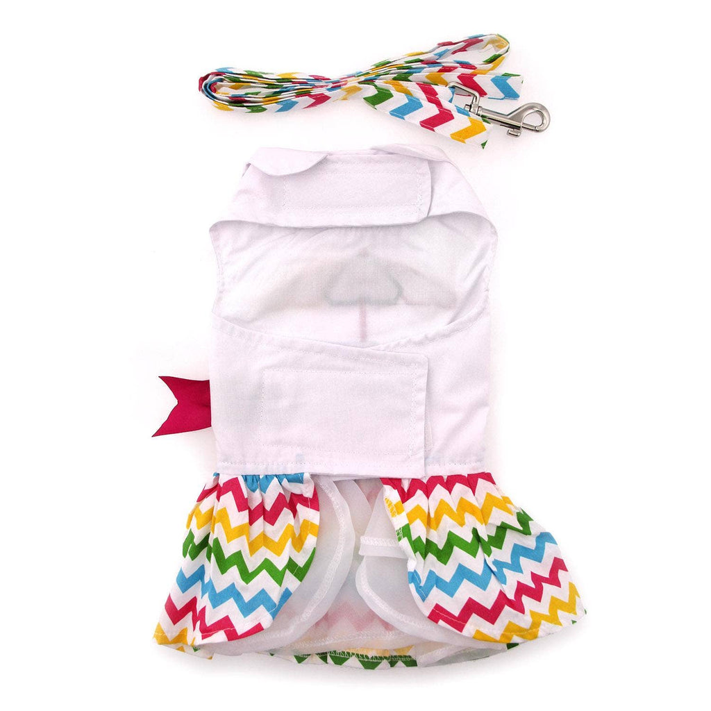 Dog Dress Harness: Ice Cream Cart Dog Dress with Matching Leash