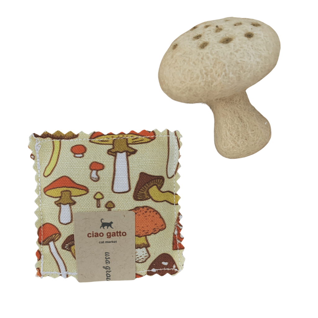 Catnip Infused Magic Mushroom, Cat Toy by Ciao Gatto