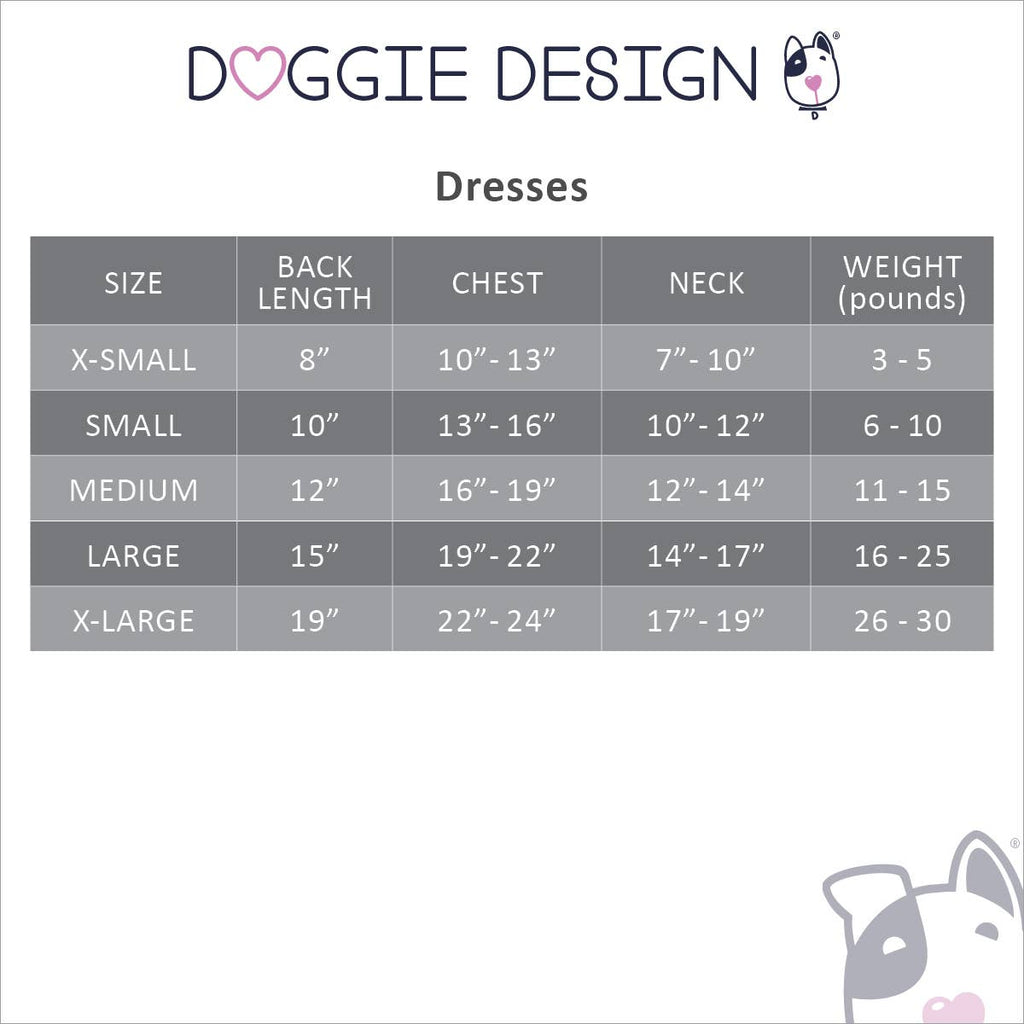 Dog Dress: Blue Daisy Dog Dress Size Chart