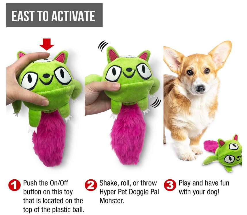 Doggie Pal Monster Vibrating Dog Toy by Hyper Pet 