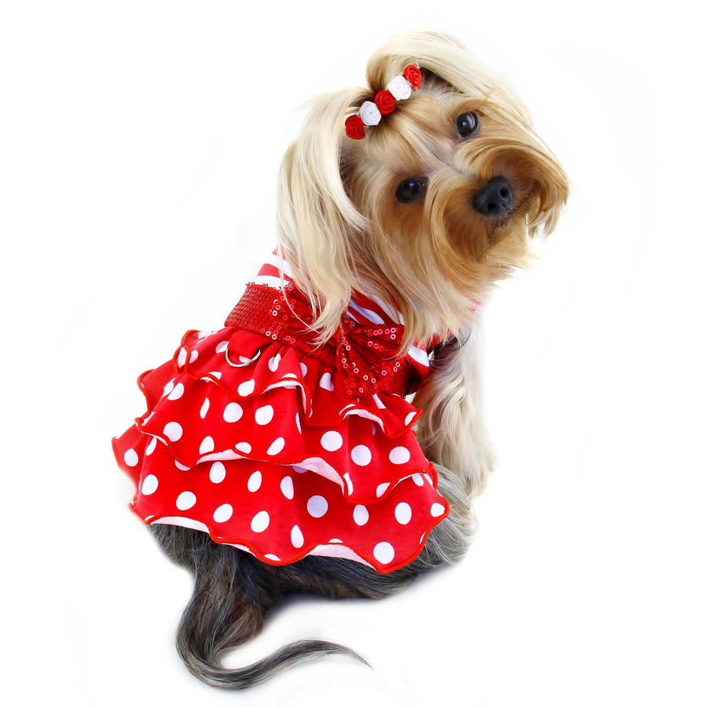 Sparkling Bow Ruffle Dog Dress