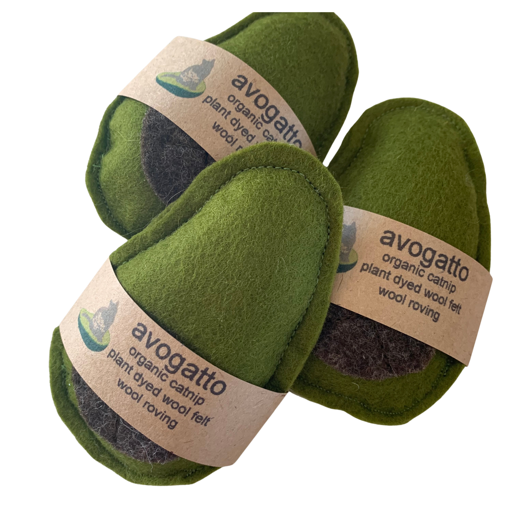 Avogatto Cat Toy - Organic catnip Stuffed Woolen Avocado