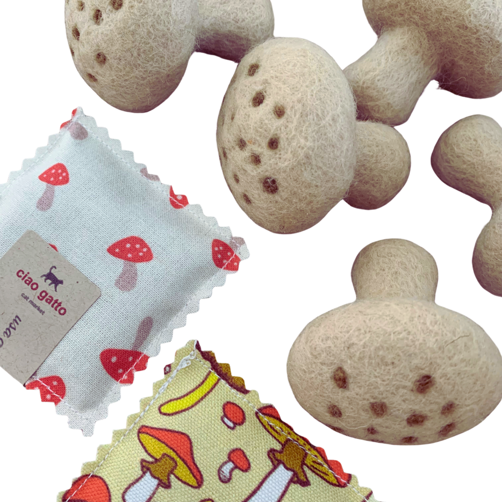 Catnip Infused Magic Mushroom, Cat Toy by Ciao Gatto