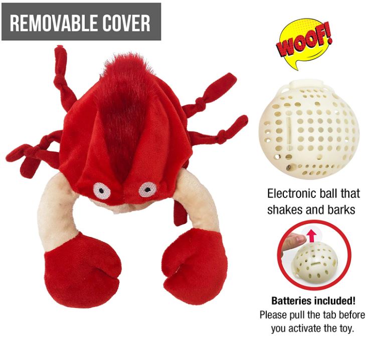 The Doggie Pal Crab Dog Toy is the wiggling, barking toy of fun!