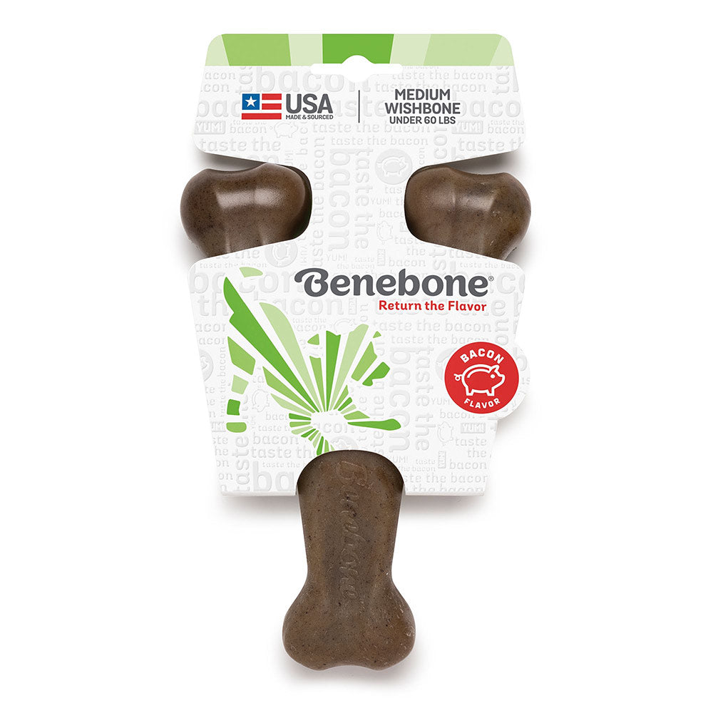Bone Benebone Wishbone Bacon Flavor Chew Toy - Boredom Buster