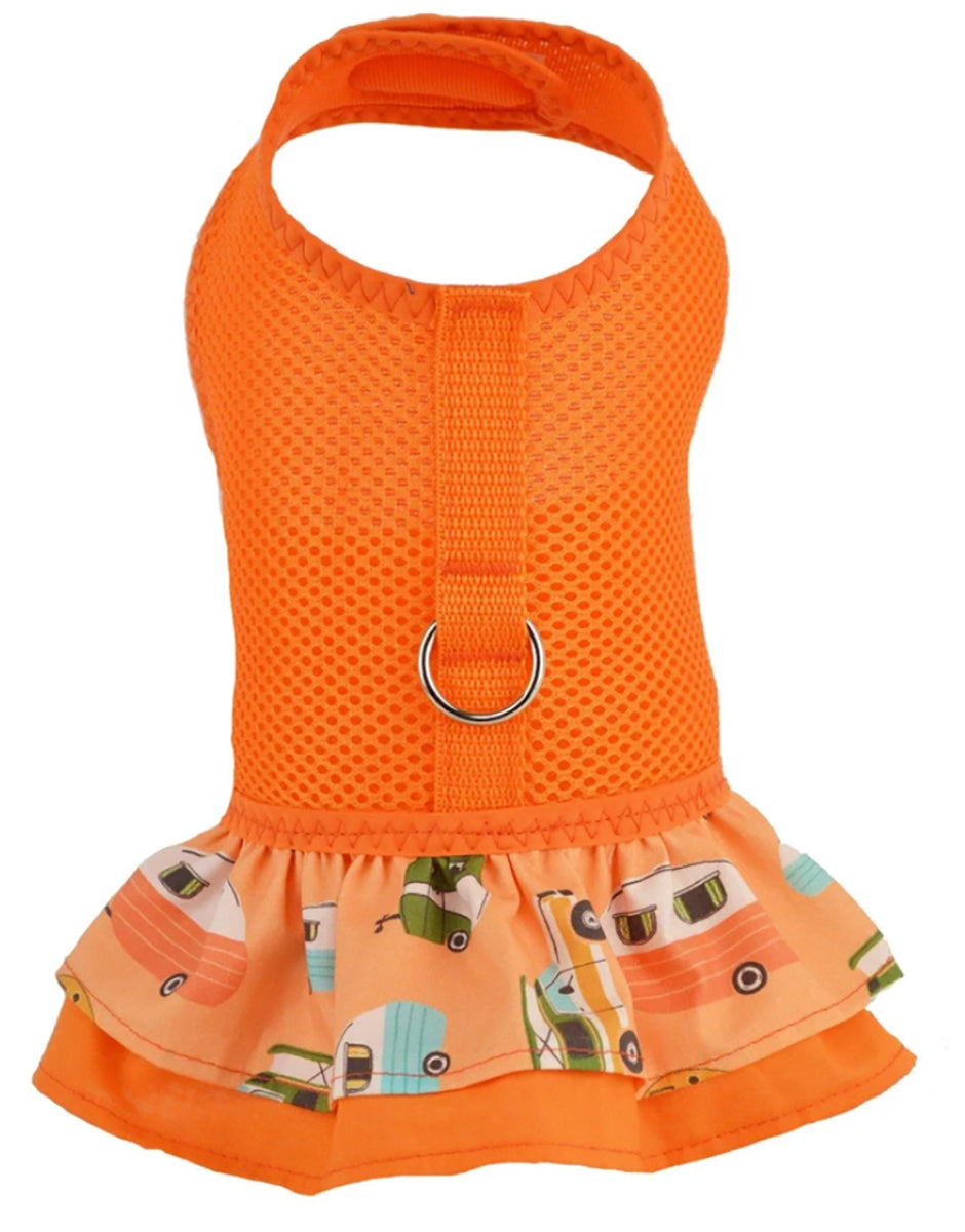 orange dog dress Orange Banarasi Dog Dress with Gold Lace Detailing
