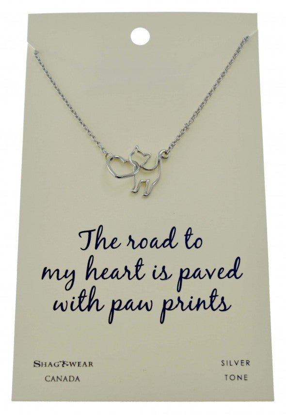 ShagWear - Cat Necklace - "The Road To My Heart is Paved With Paw Prints"