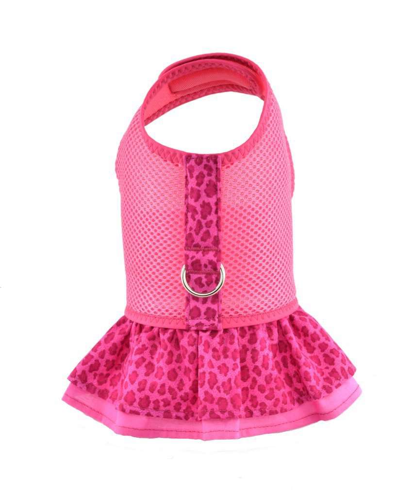 Fuchsia (Pink) Dog Dress and Harness With Ruffles By Spoiled Dog Designs Small Fuchsia (Pink) Dog Dress and Harness With Ruffles By Spoiled Dog Designs Small