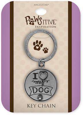 Pawsitive Key Chains, inscribed saying, Raised Detailing on Both Sides
