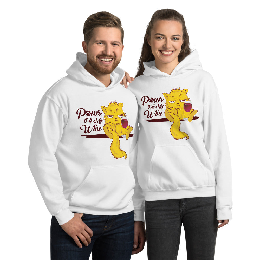 Paws Off My Wine Cat Graphic Hoodie Sweatshirt PetDesignz