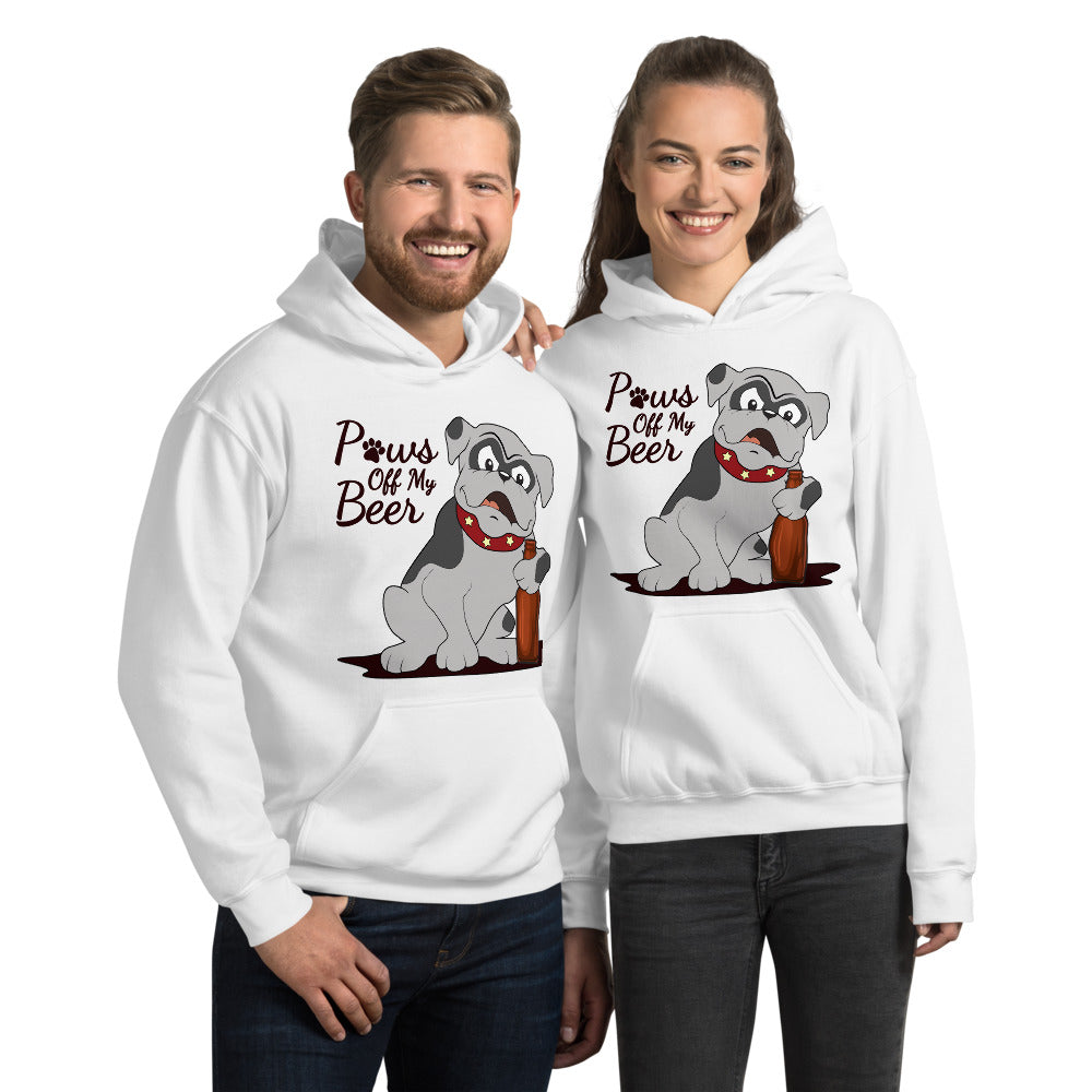 Paws Off My Beer Bull Dog Graphic Hoodie Sweatshirt PetDesignz