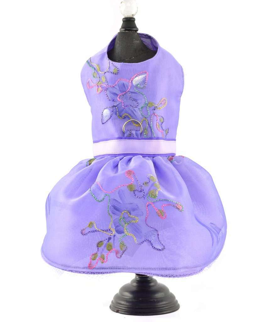 Spoiled Dog Designs - Purple Sheer Dog Pet Harness Dress
