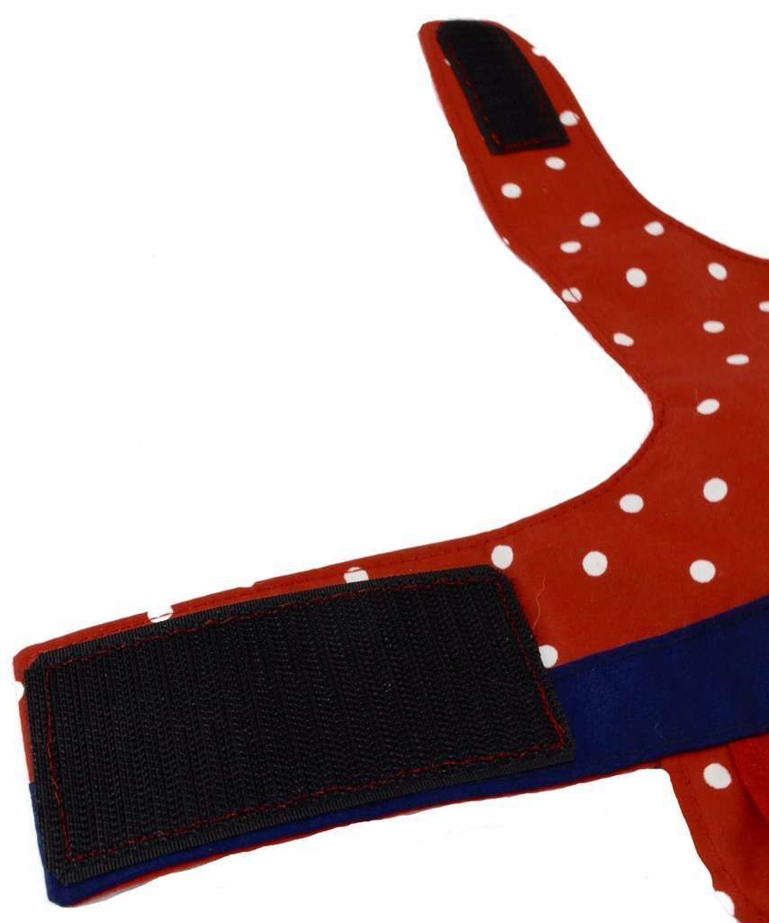 Spoiled Dog Designs - Red Polka Dot Ruffled Dog Vest Harness