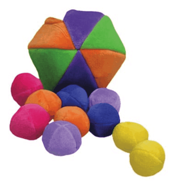 Loopies Bright Bag O Balls 5" - Interactive Plush Dog Toy Squeaky Balls Inside