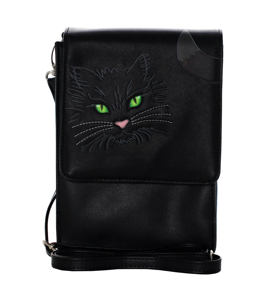 ShagWear - Small Crossbody Bag Purse, Faux Leather - Fluffy Cat