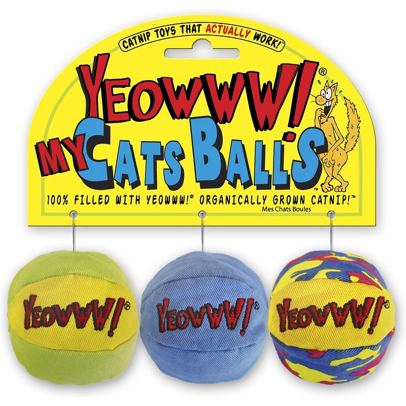 YEOWWW! Bundle includes: Sardines™ (3-sardines in tin), Butterfly (1), and Cat Balls (3-balls)