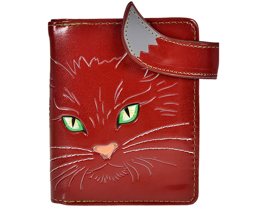 Fluffy Cat Small Faux Leather Wallet by ShagWear