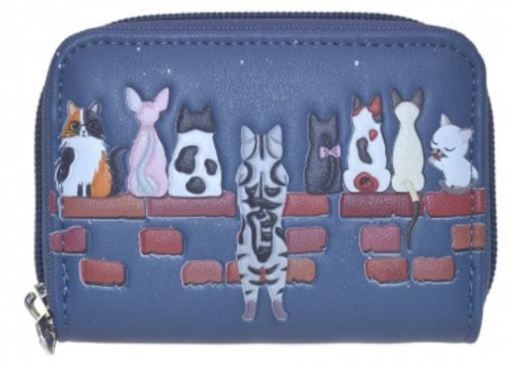 Faux Leather Coin Purse - Cats in a Row by Shagwear