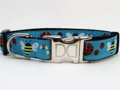 Lady Bugs and Bumble Bees Custom Engraved Dog Collar by Diva Dog PetDesignz