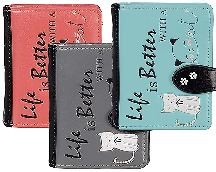 Life is Better with a Cat Small Faux Leather Wallet by ShagWear