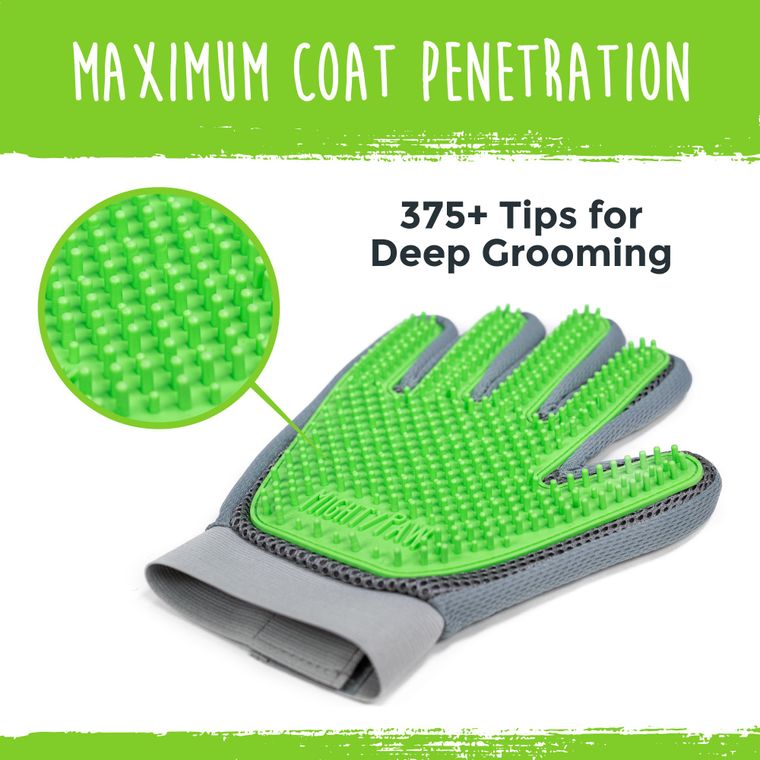 Mighty Paw Dog Grooming Glove - green