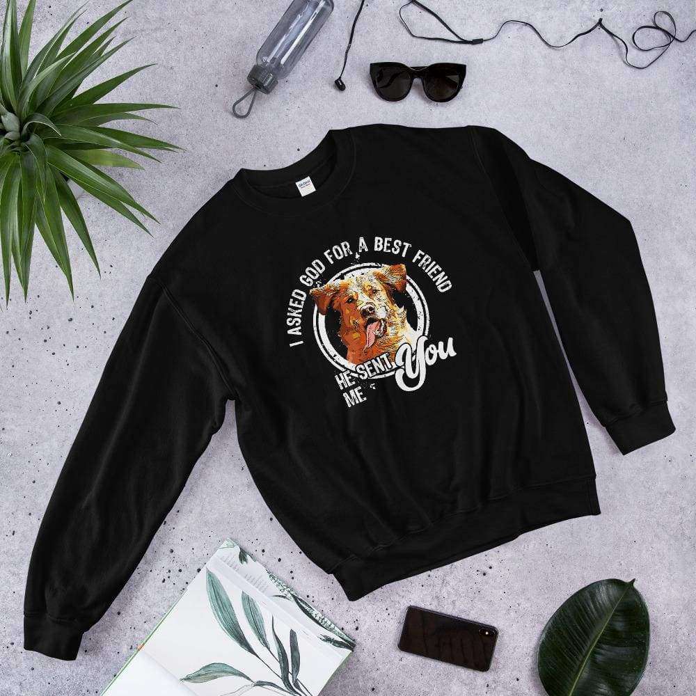 PetDesignz - Graphic Crewneck Sweatshirt - "I Asked for A Best Friend” Golden Retriever