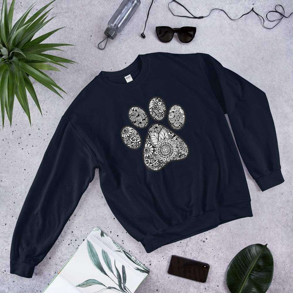 Classic Geometric Sunflower cat dog floral paw print Graphic Pullover Crewneck Sweatshirt