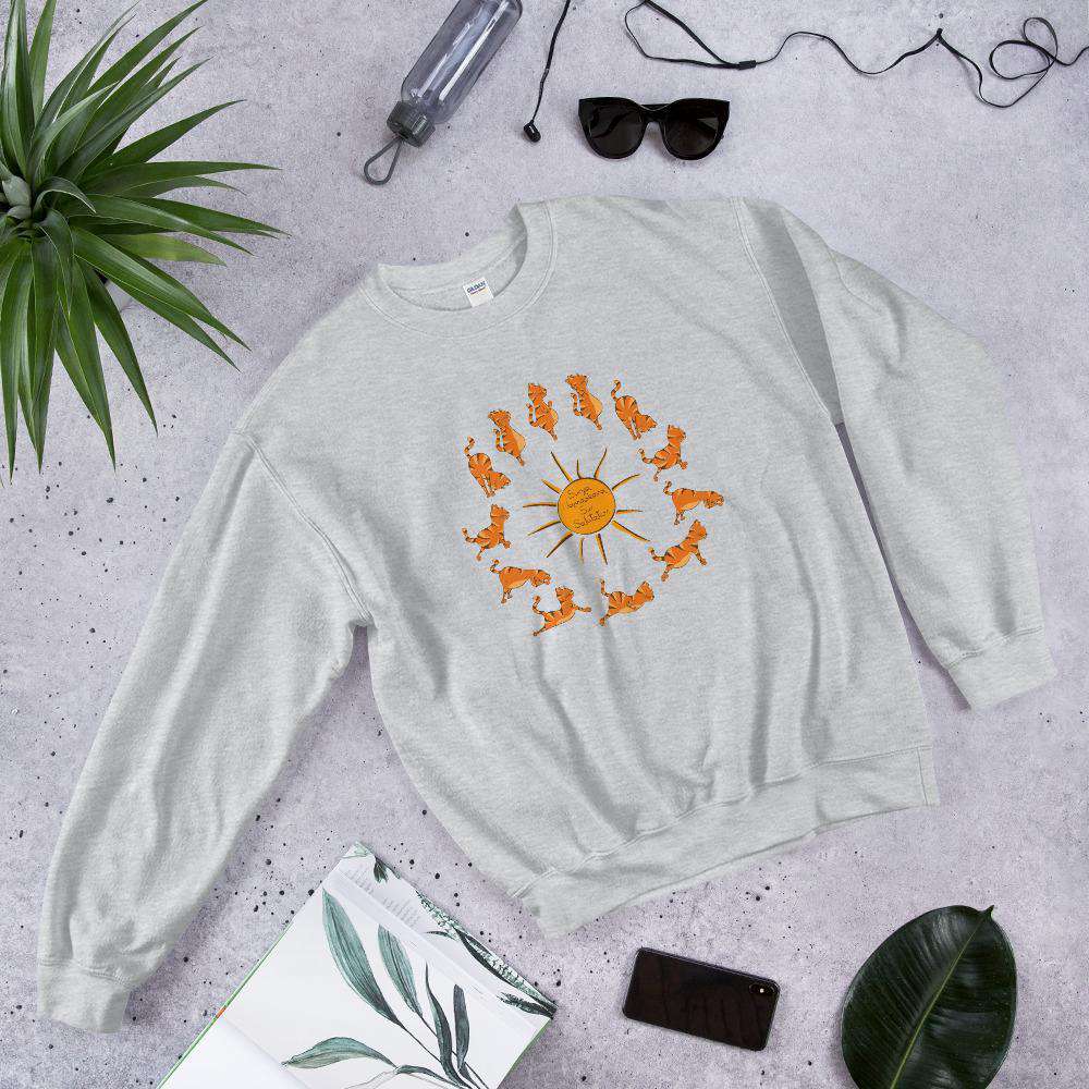 PetDesignz - Graphic Crewneck Sweatshirt - Sun Salutation Yoga Cat