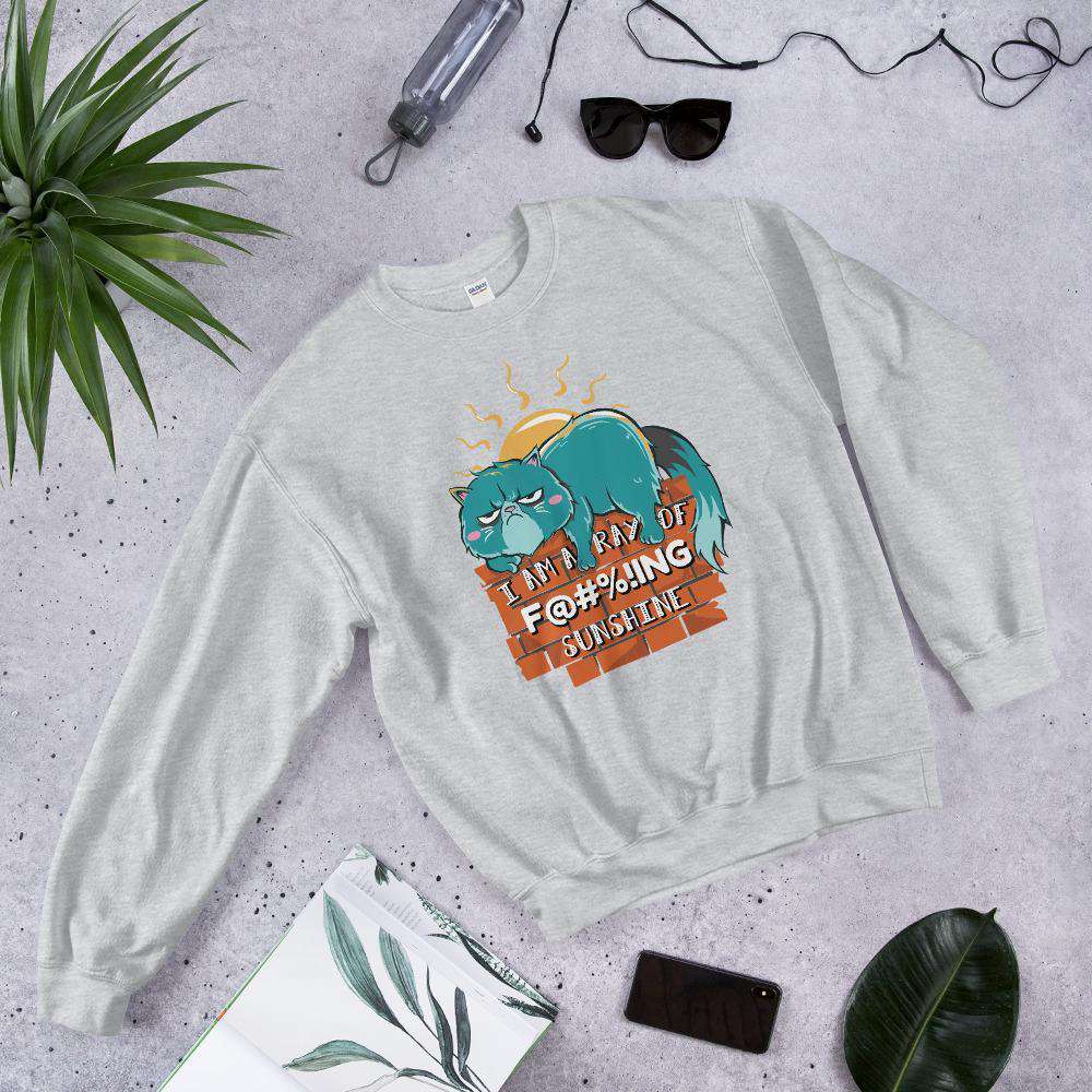 I’m A Ray of Fucking Sunshine, Grumpy Cat, Graphic Pullover Crewneck Sweatshirt