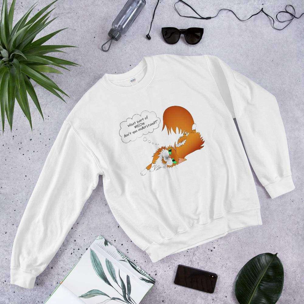 What Part of MEOW Don’t You Understand, Grumpy Cat Graphic Pullover Crewneck Sweatshirt