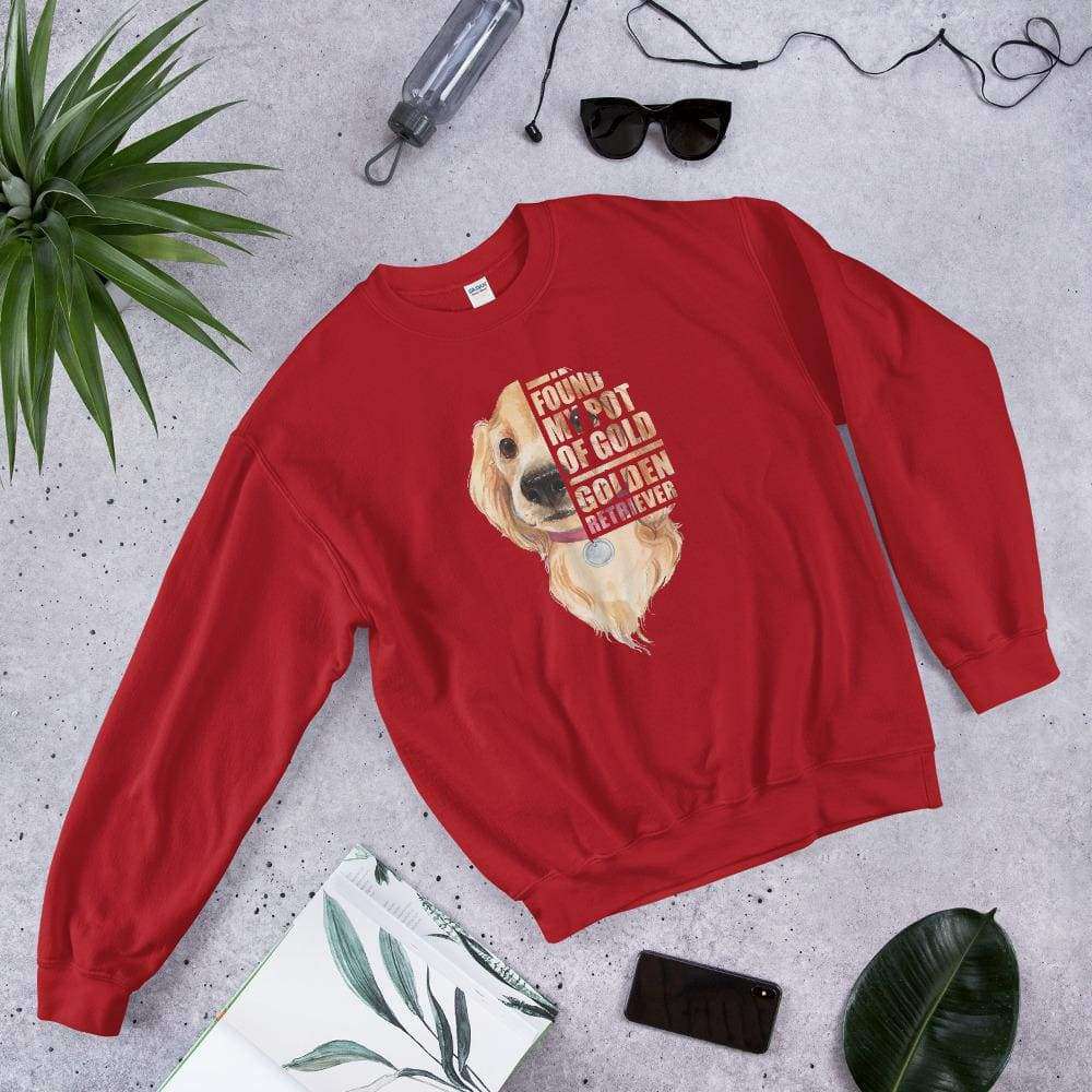 PetDesignz - Graphic Crewneck Sweatshirt - "I Found My Pot of..." Golden Retriever