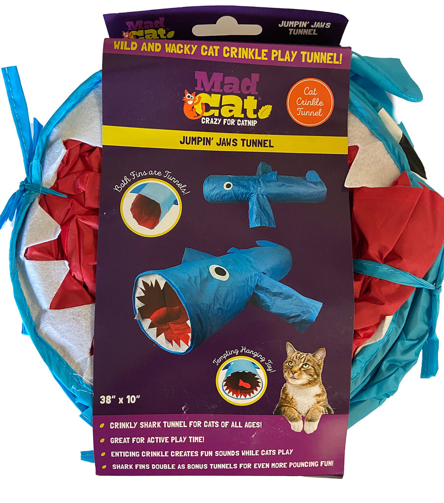 Jumpin Jaws Shark 38" Cat Tunnel by Mad Cat
