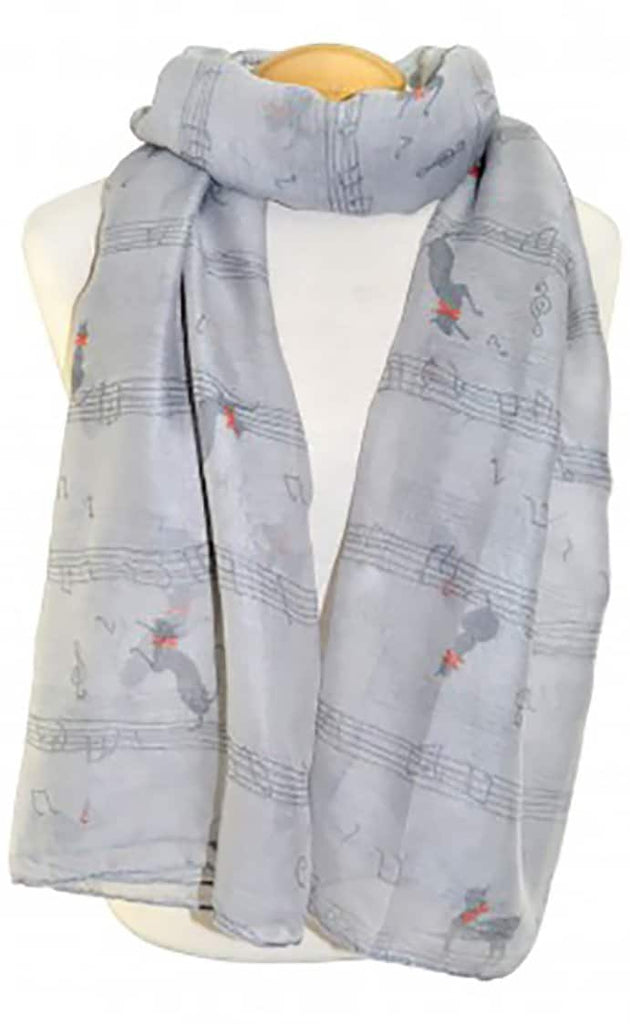 Cat playing with Music Light Weight Scarf by ShagWear