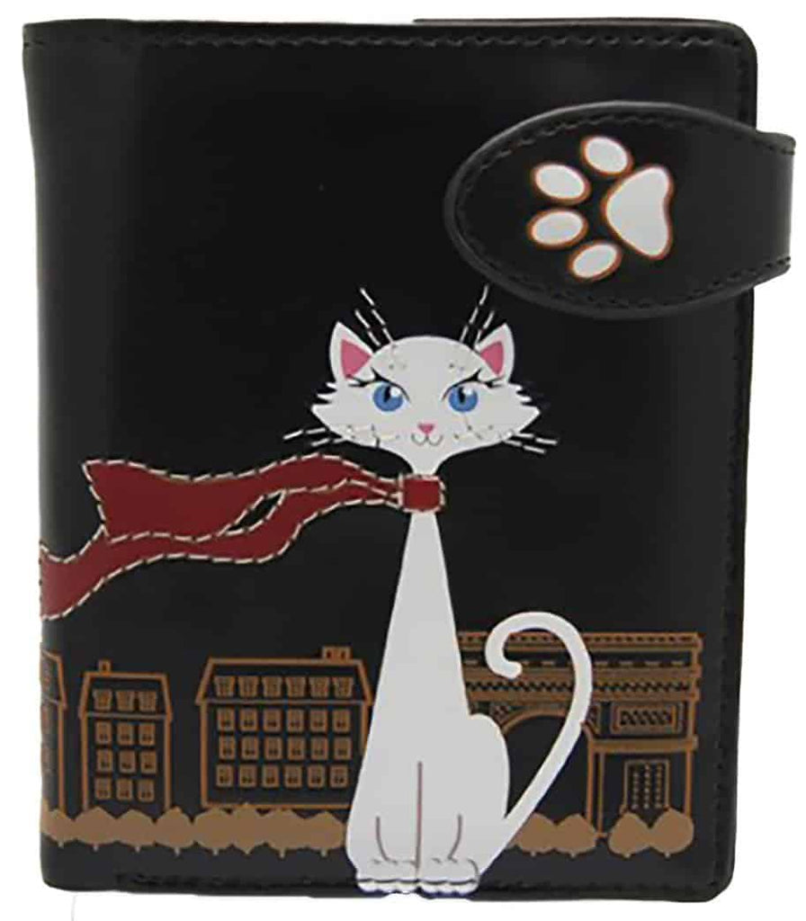 ShagWear - Small Faux Leather Wallet - Traveling Cat